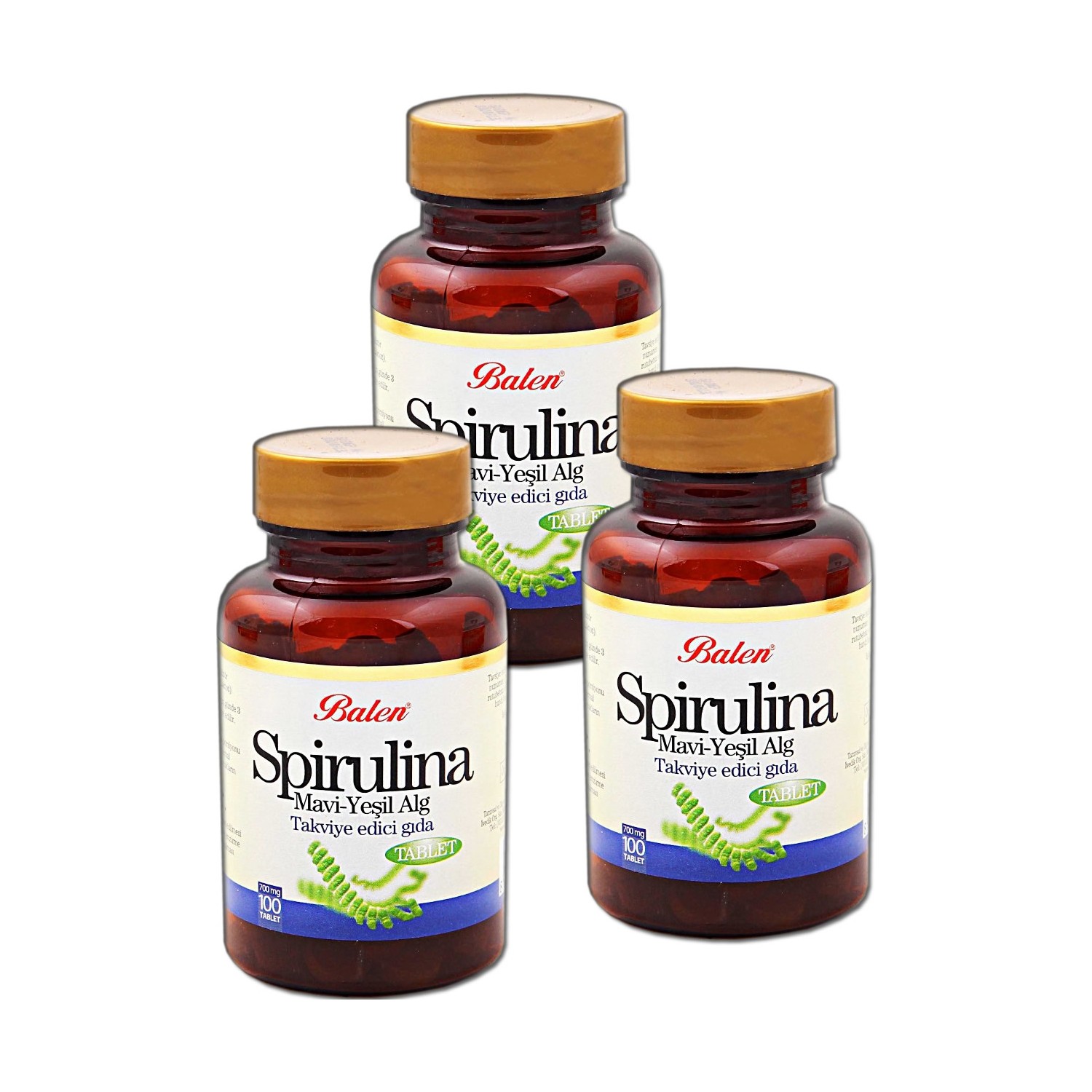 Пищевая добавка Balen Спирулина 700 мг, 3 упаковки по 100 капсул коронал таблетки 10 мг 100 шт