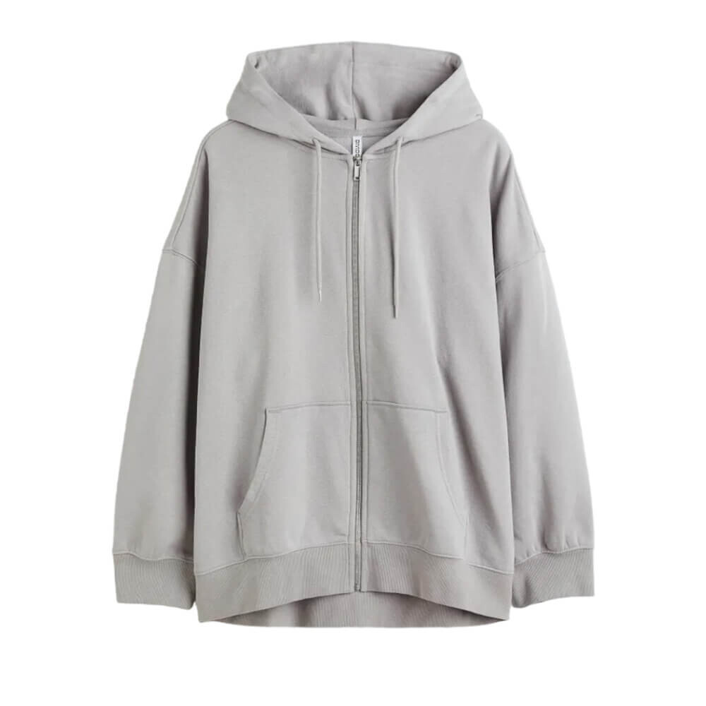 

Толстовка H&M+ Oversize Zipped, серый