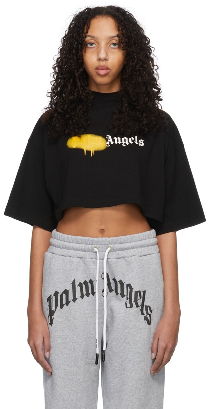 

Черная футболка с логотипом Palm Angels