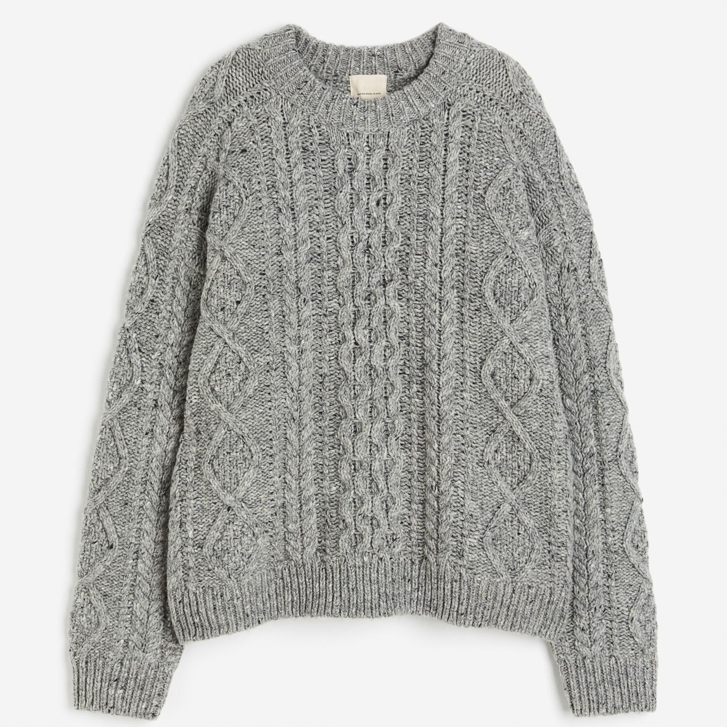 

Джемпер H&M Wool-blend Cable-knit, серый