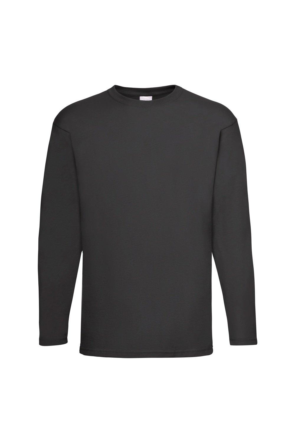 Повседневная футболка Value с длинным рукавом Universal Textiles, черный мужская футболка заяц и морковка подарок для вегетарианца вегана 2xl серый меланж