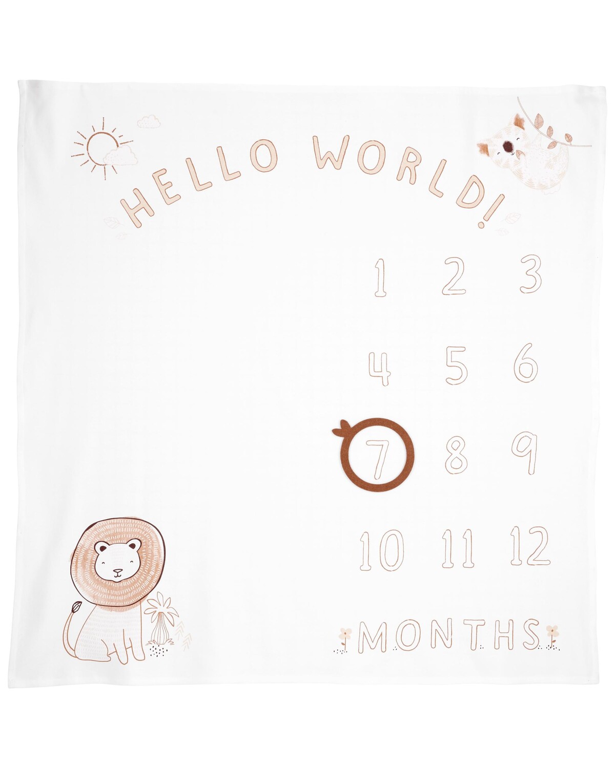 

Одеяло Baby Lion Milestone Carter's, белый