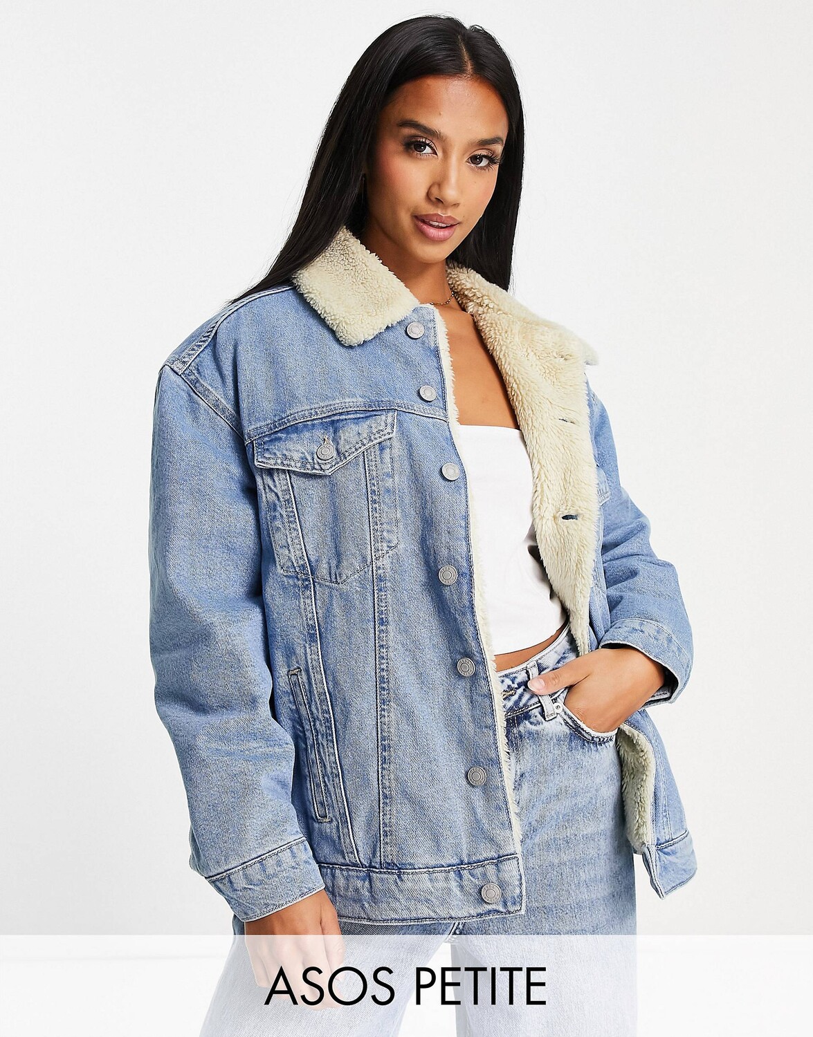 

Голубая джинсовая куртка ASOS DESIGN Petite