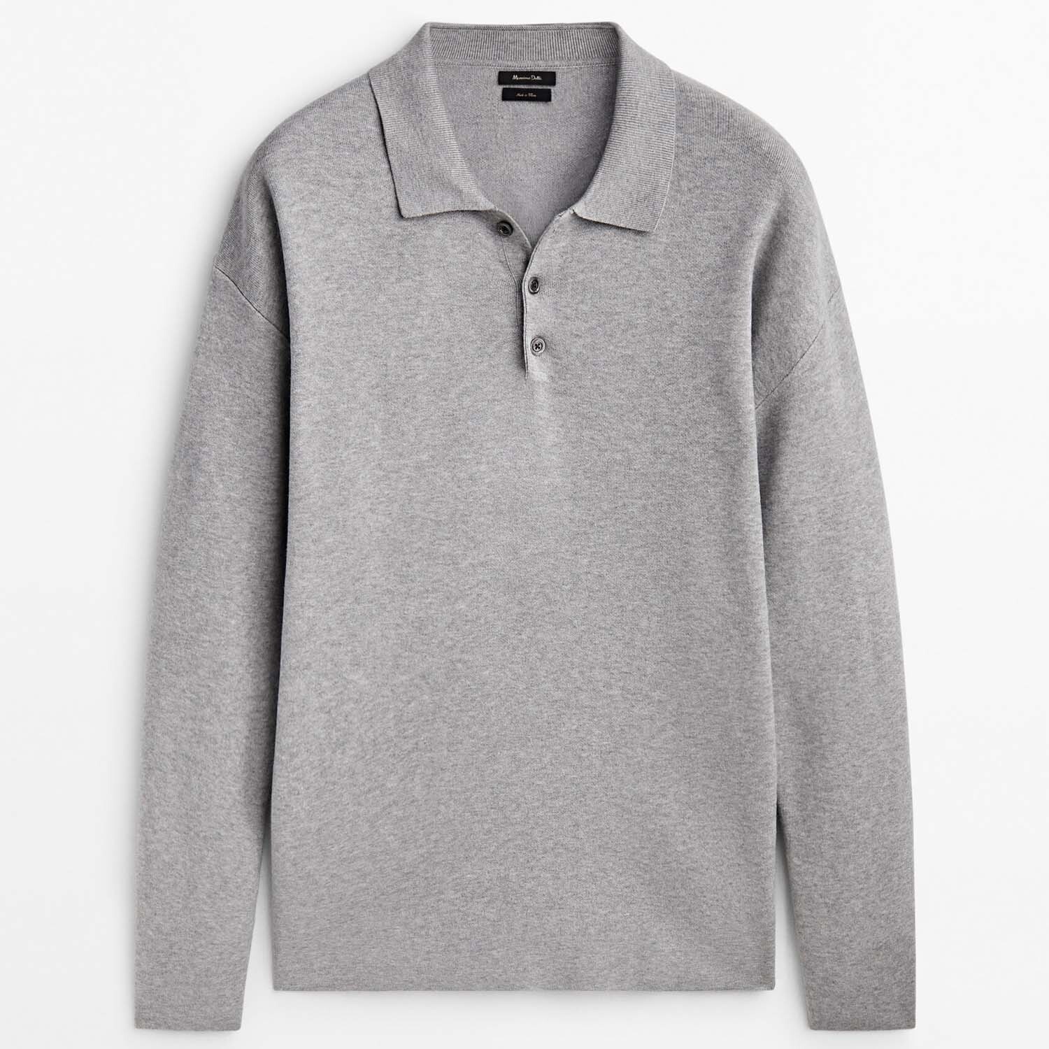 

Свитер Massimo Dutti Comfort Polo Collar Knit, серый