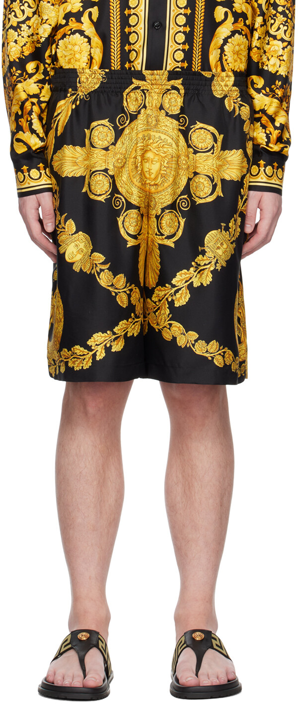 

Черные шорты Maschera в стиле барокко Versace
