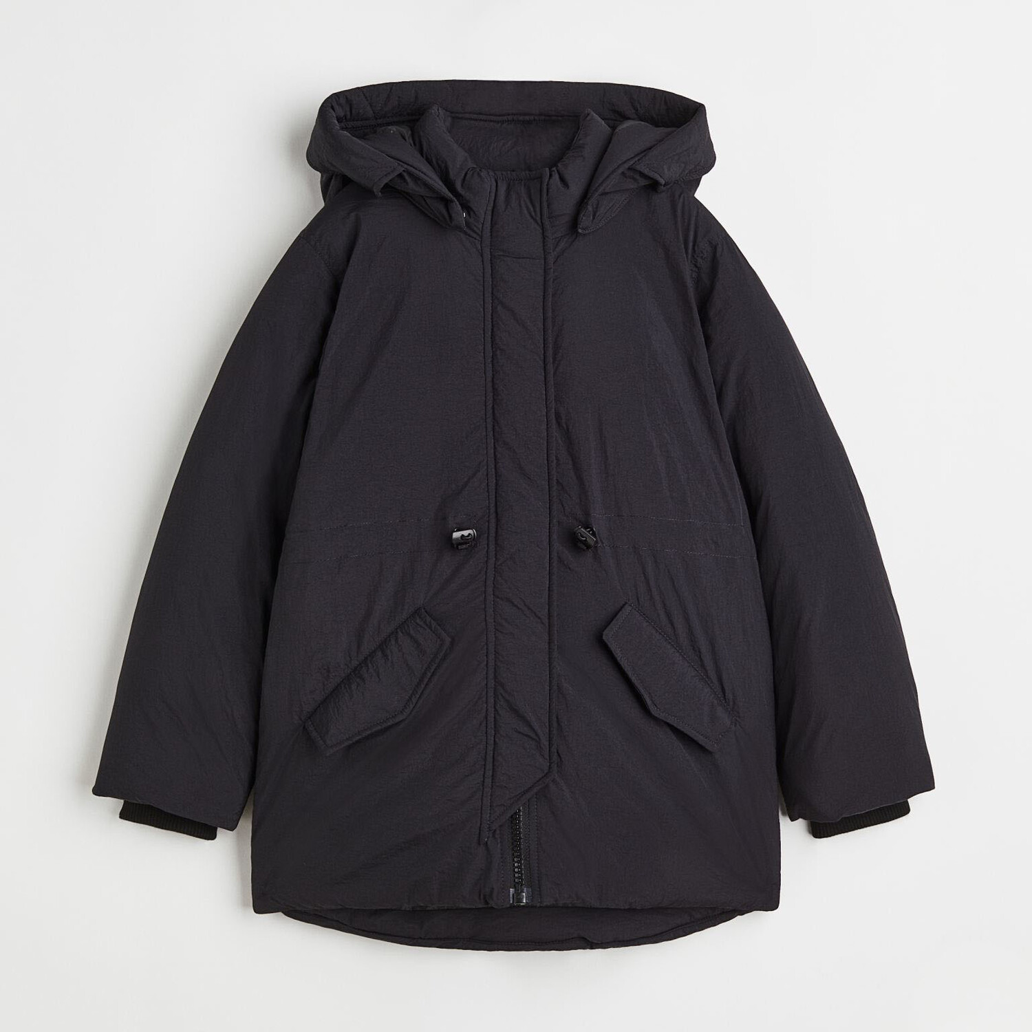 

Стеганая нейлоновая парка H&M Solid-color, черный