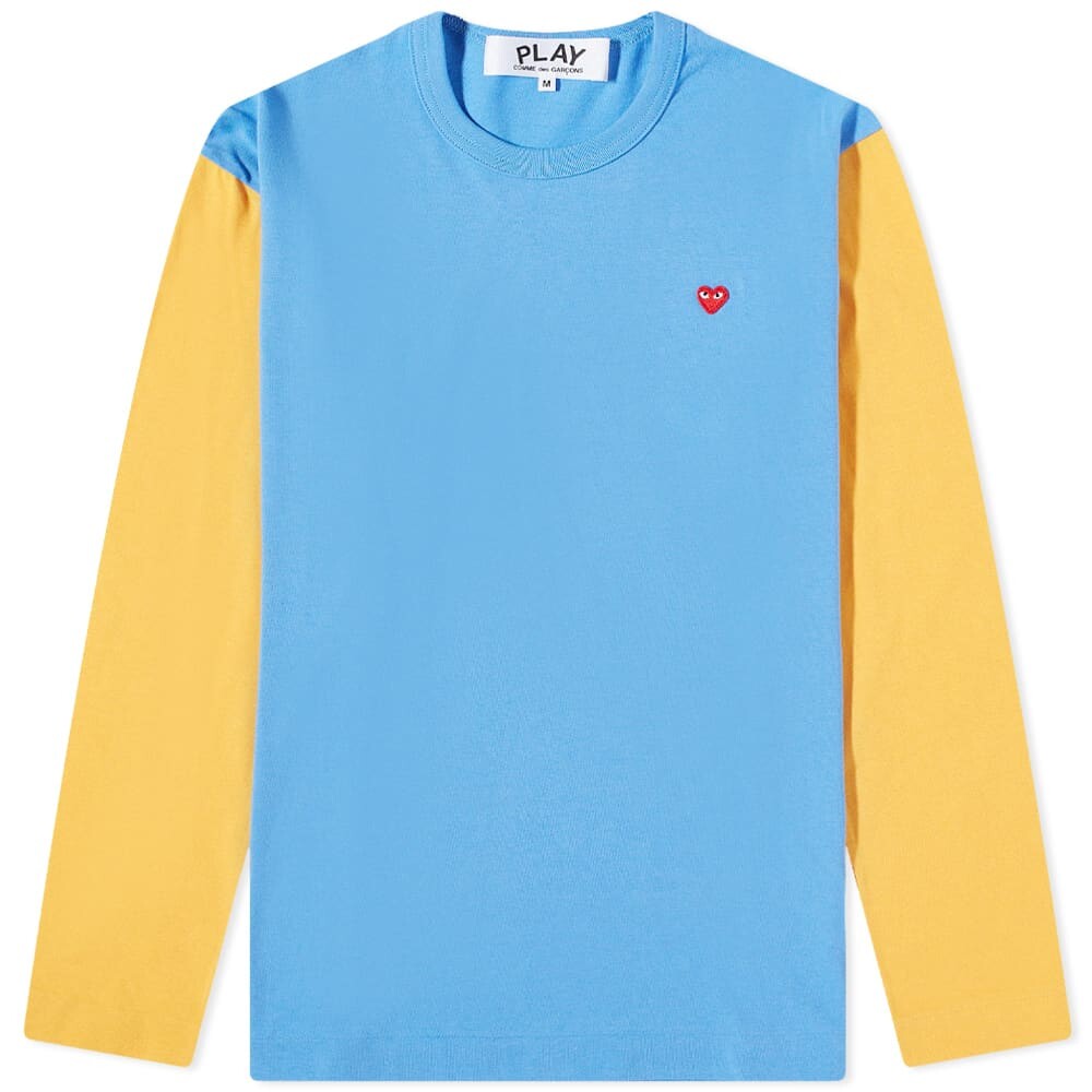 

Футболка Comme des Garcons Play Long Sleeve Small Red Heart Bi-Colour, Синий