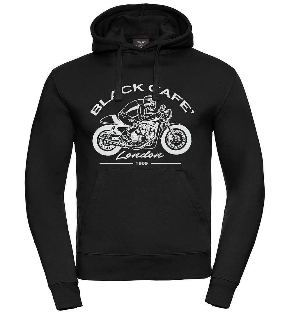 Толстовка Black-Cafe London Retro Bike с капюшоном, черный/белый