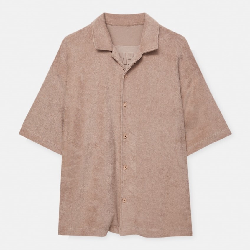 

Рубашка Pull&Bear Terry Short Sleeve, розовый
