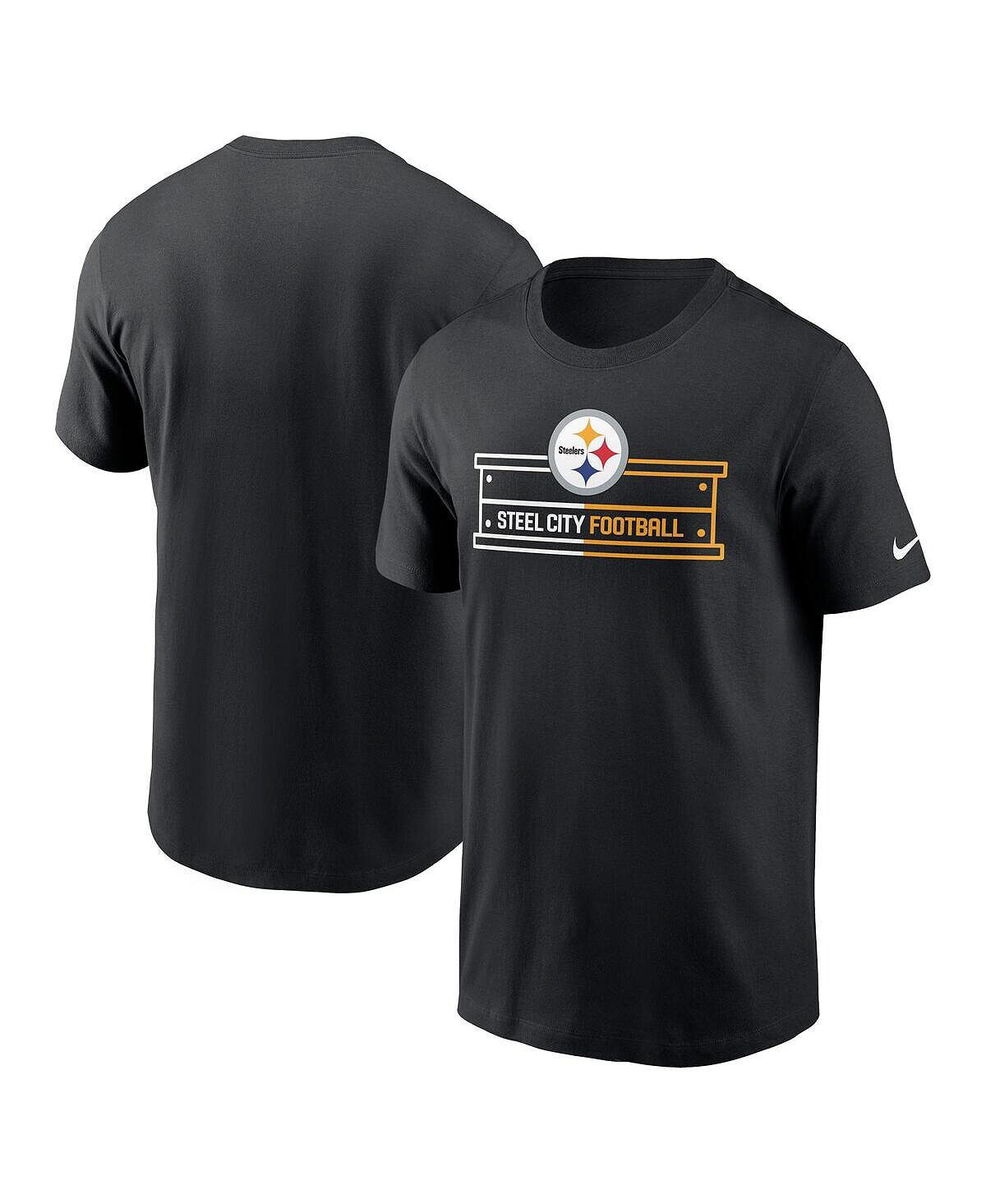

Мужская черная футболка pittsburgh steelers essential local phrase Nike, черный