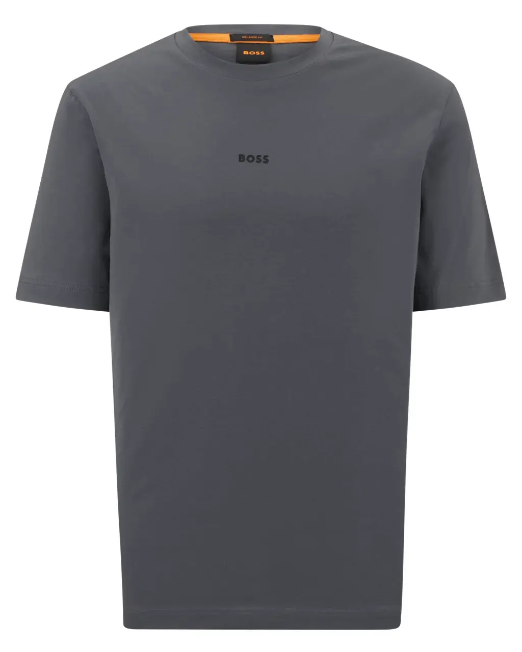 

Футболка Boss Relaxed-fit In Stretch Cotton With Logo Print, темно-серый