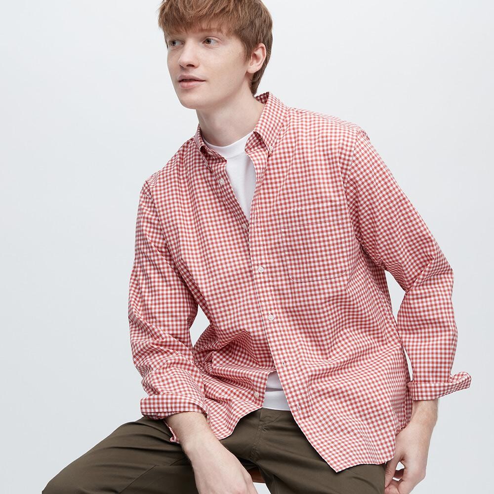 

Рубашка в клетку унисекс Uniqlo, красный