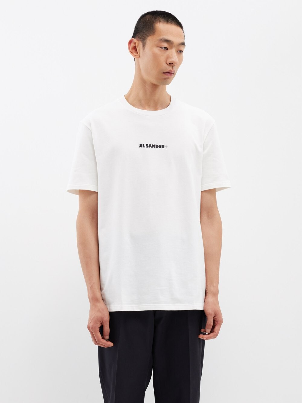 

Футболка из хлопкового джерси с логотипом Jil Sander, белый