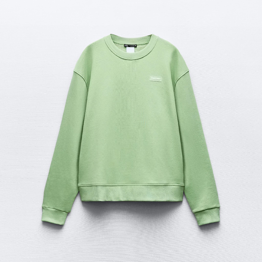 Свитшот Zara Pantone Plush, зеленый