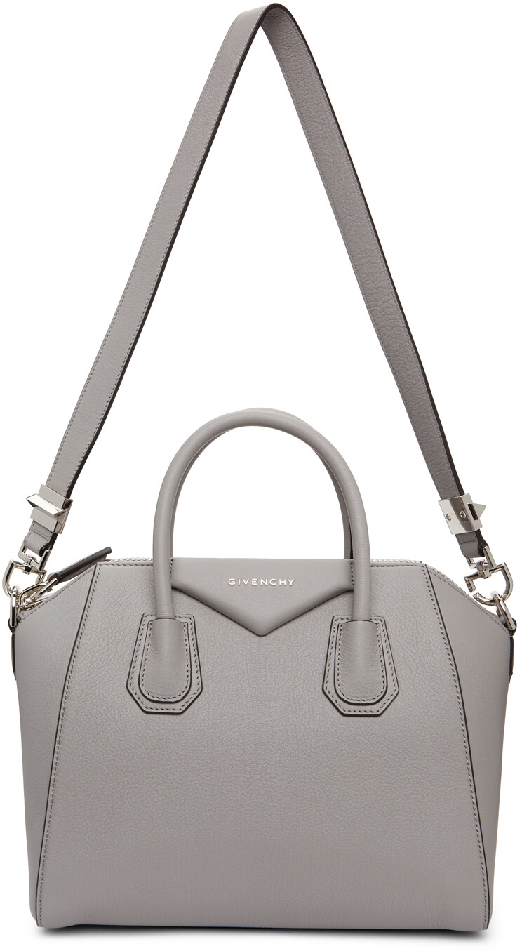 

Маленькая сумка Antigona из серого зернистого материала Givenchy