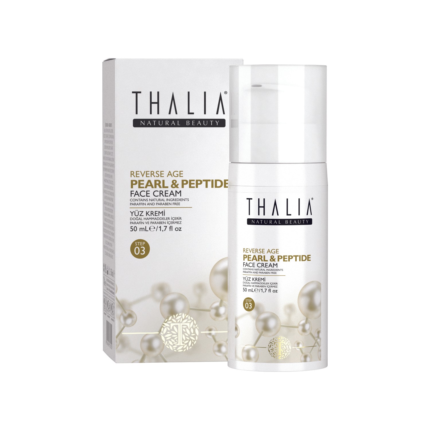 Омолаживающий крем для лица Thalia Pearl & Peptide 40+, 50 мл пенка для умывания лица thalia natural beauty age defense sakura 150 мл