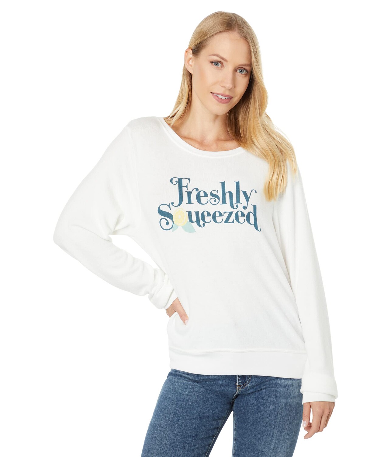 

Пуловер Wildfox, Freshly Squeezed Baggy Beach Sweatshirt, Серый