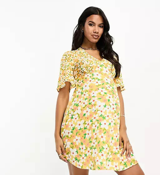 

Платье мини Wednesday's Girl Maternity Floral, желтый