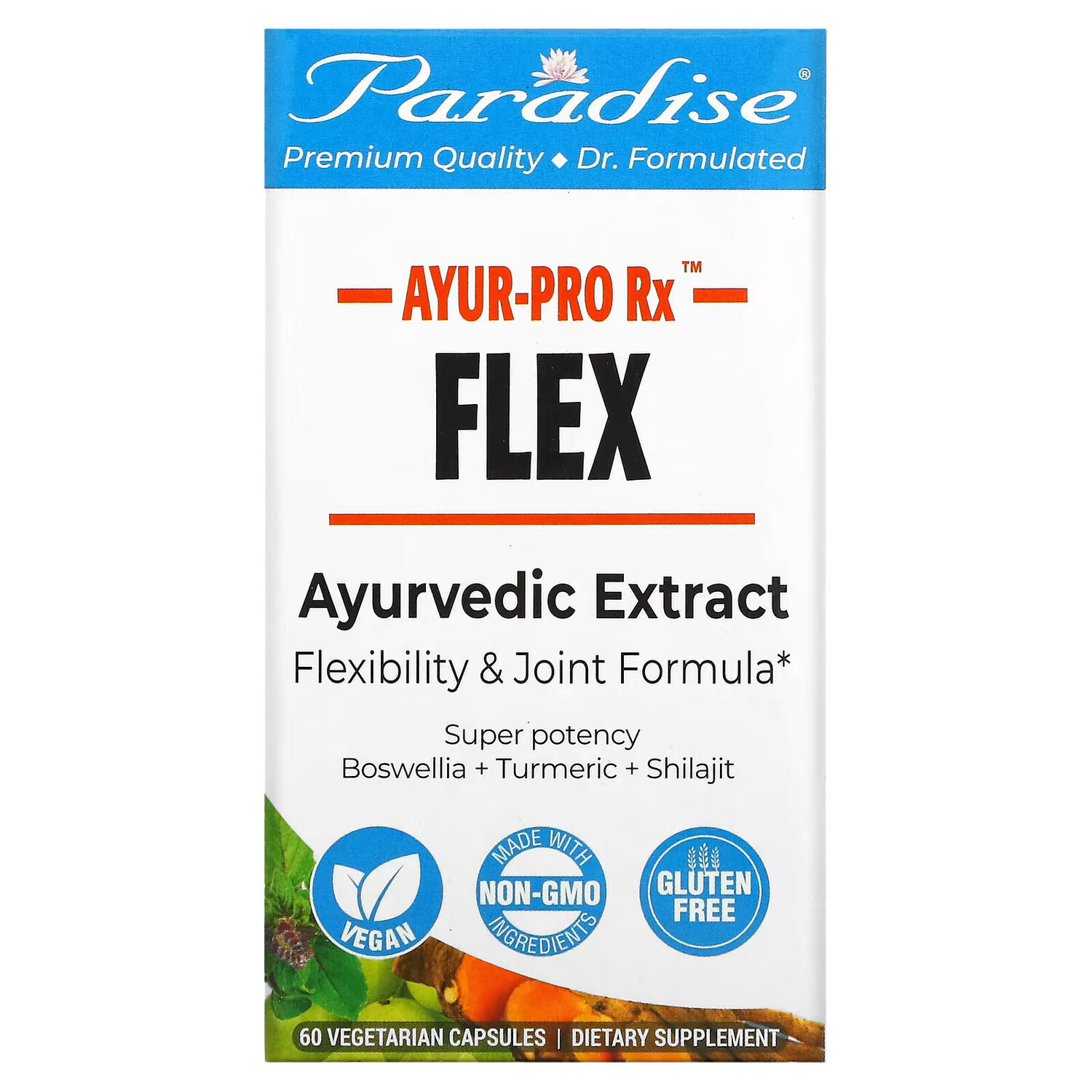 

Paradise Herbs, AYRU-Pro Rx, суставы, 60 вегетарианских капсул