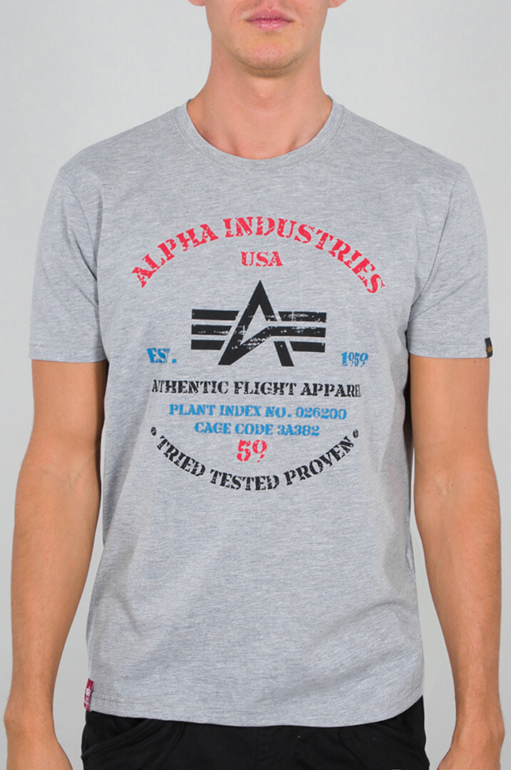 

Футболка Alpha Industries Authentic Print, серая