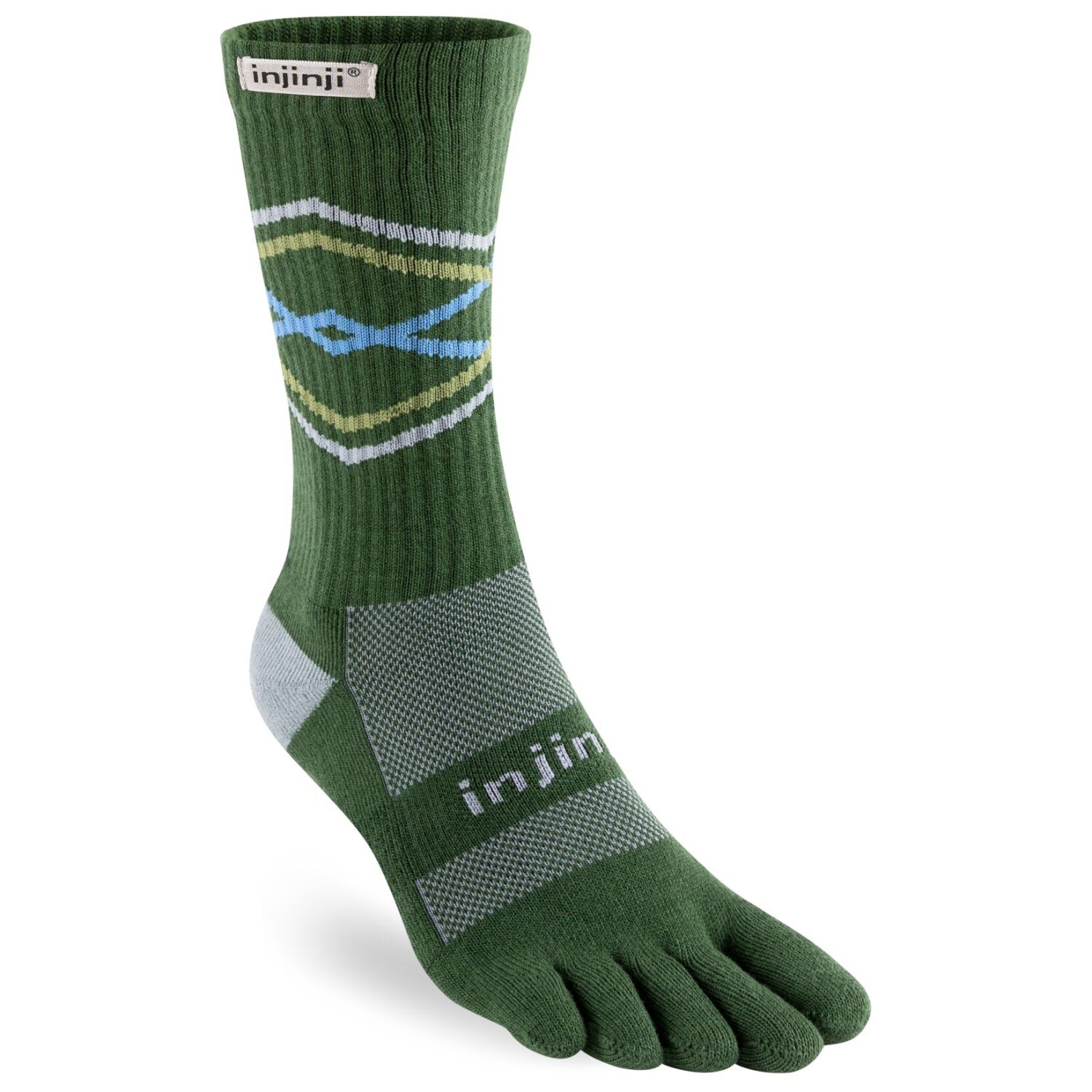 

Походные носки Injinji Trail Midweight Crew, цвет Forest