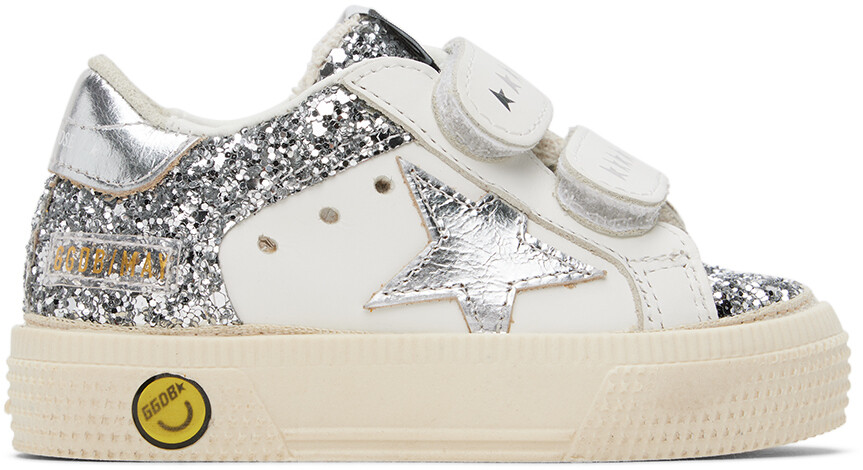 

Бело-серебристые кроссовки Baby May Golden Goose