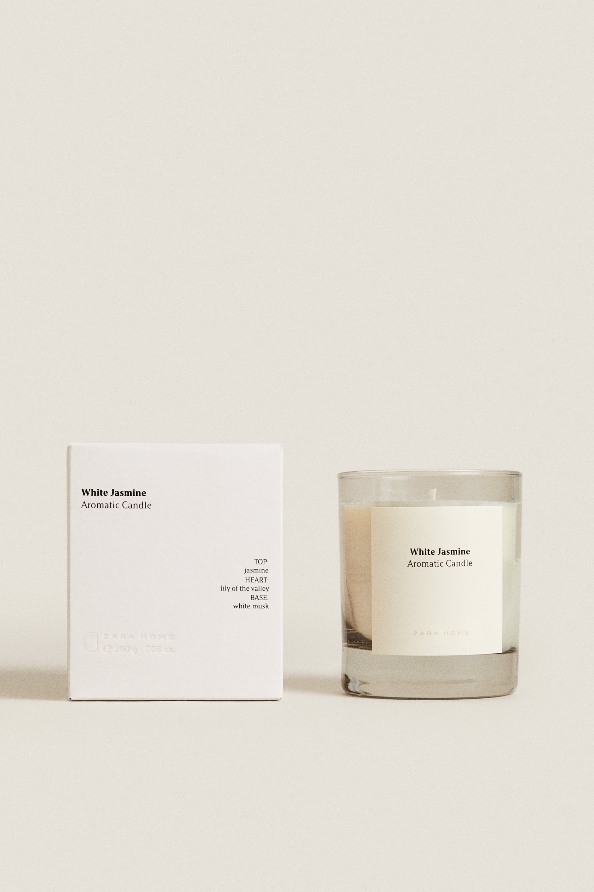 цена (200 г) ароматическая свеча белый жасмин Zara, белый