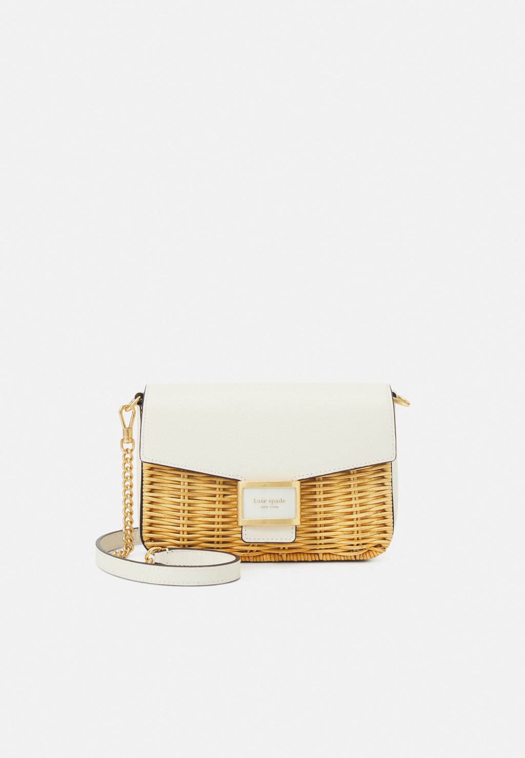 

Сумка kate spade new york KATY WICKER FLAP CHAIN ​​CROSSBODY, цвет halo white multi