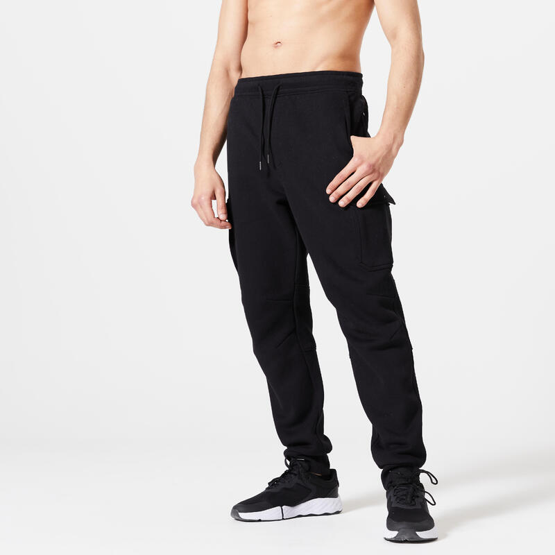цена Мужские брюки для бега для фитнеса 520, черные DOMYOS, цвет negro