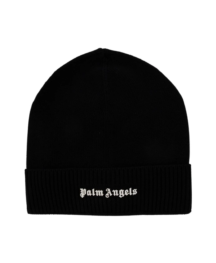 

Хлопковая шапка с логотипом Palm Angels, черный