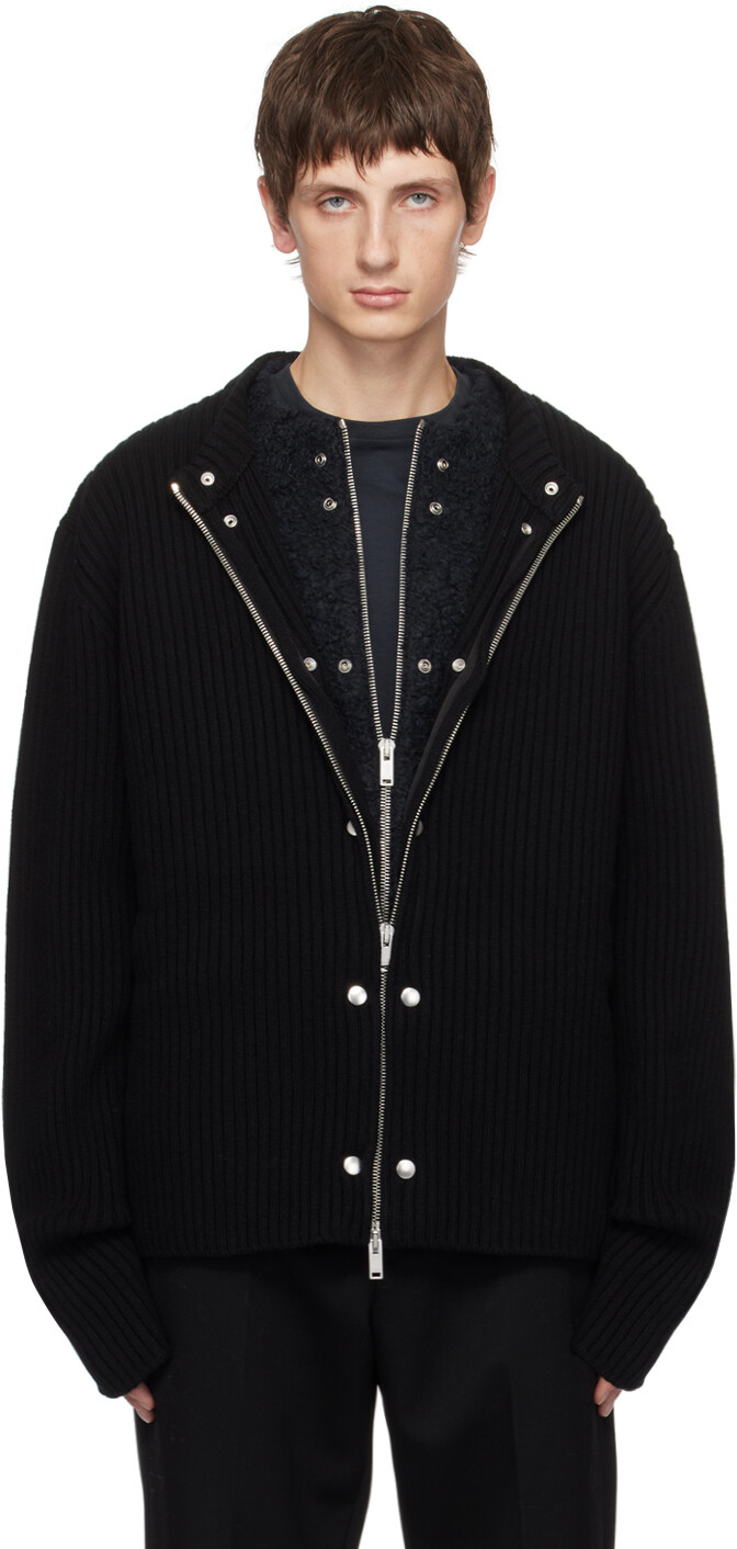 

Черный комплект из кардигана и жилета Jil Sander