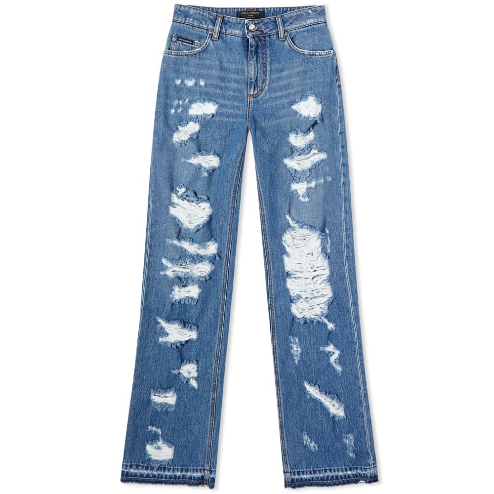 

Джинсы Dolce & Gabbana Wide Leg Distressed Jean