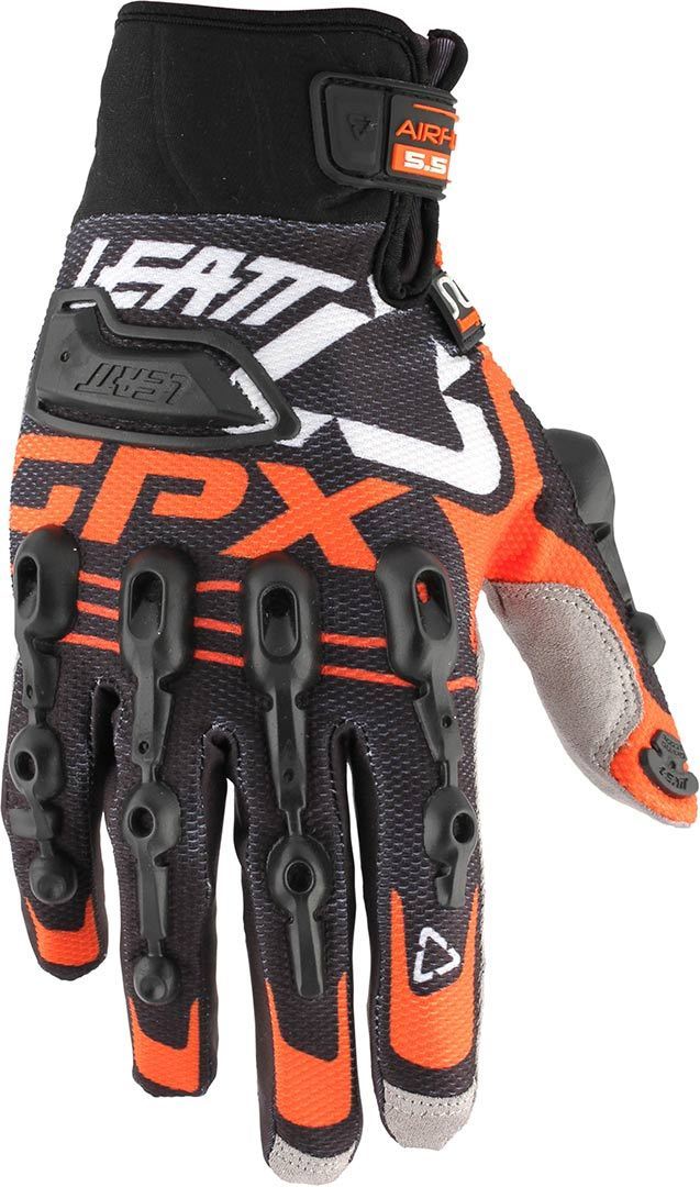 Перчатки Leatt GPX 5.5 Windblock, черно-оранжевые перчатки сибртех протектор трикотаж гелевое пвх m оранжевые