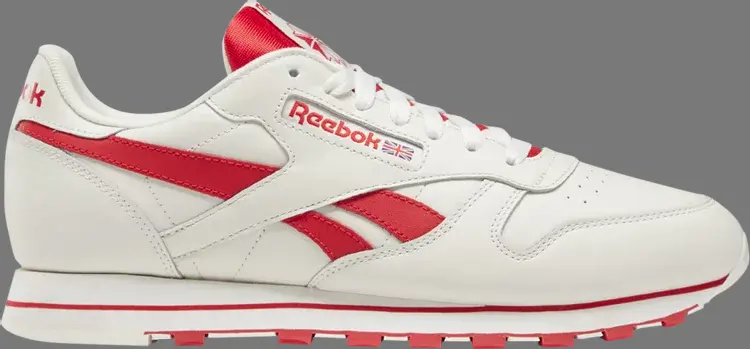 

Кроссовки classic leather mu 'chalk primal red' Reebok, белый