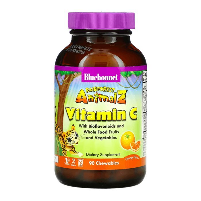Витамин C апельсиновый вкус Bluebonnet Nutrition 250 мг, 90 таблеток zhou nutrition витамин c апельсиновый вкус 60 веганских жевательных таблеток