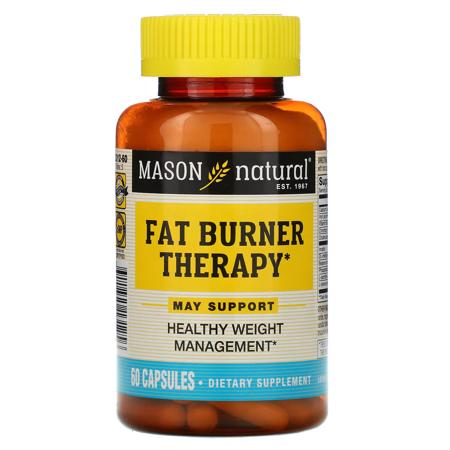 

Mason Natural, средство для сжигания жира, 60 капсул