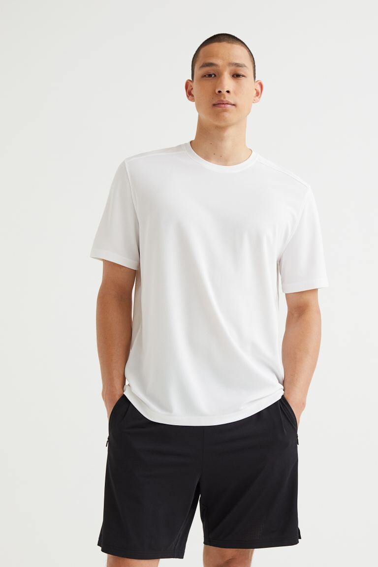 

Спортивный топ с короткими рукавами H&M, белый