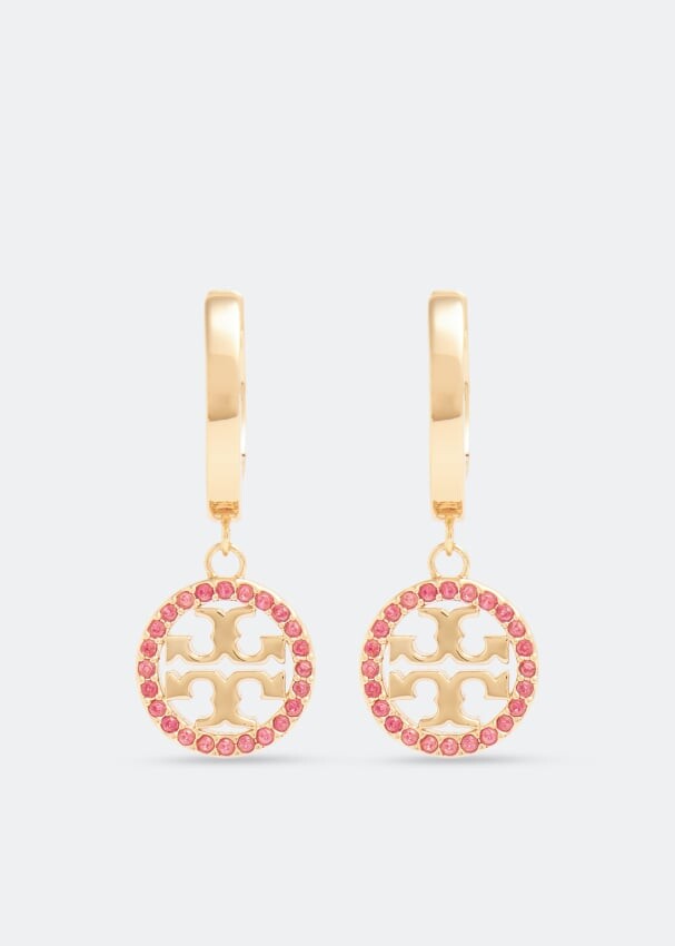 

Серьги TORY BURCH Miller Pave hoop earrings, металлик