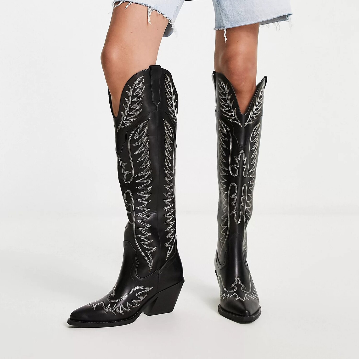 

Сапоги Asos Design Chester Contrast Stitch Western, черный