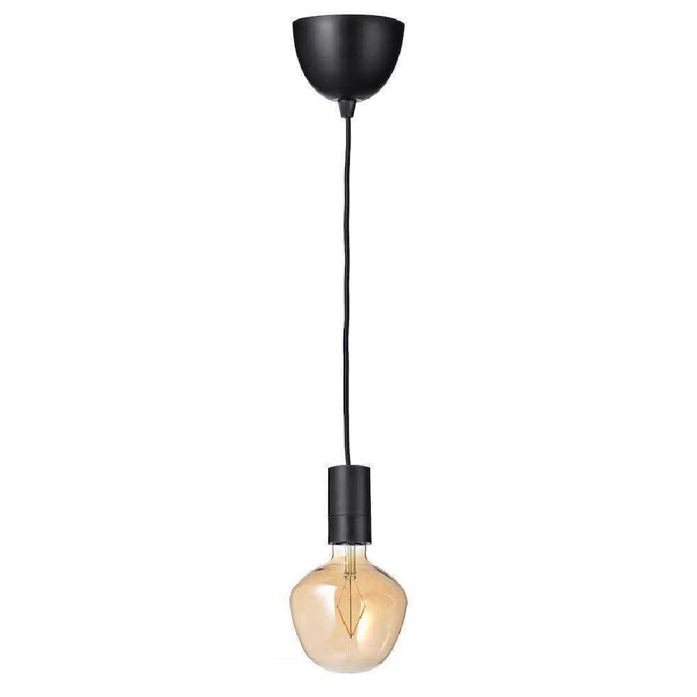 Потолочный светильник + лампочка Ikea Sunneby/Molnart, желтый/черный цена и фото