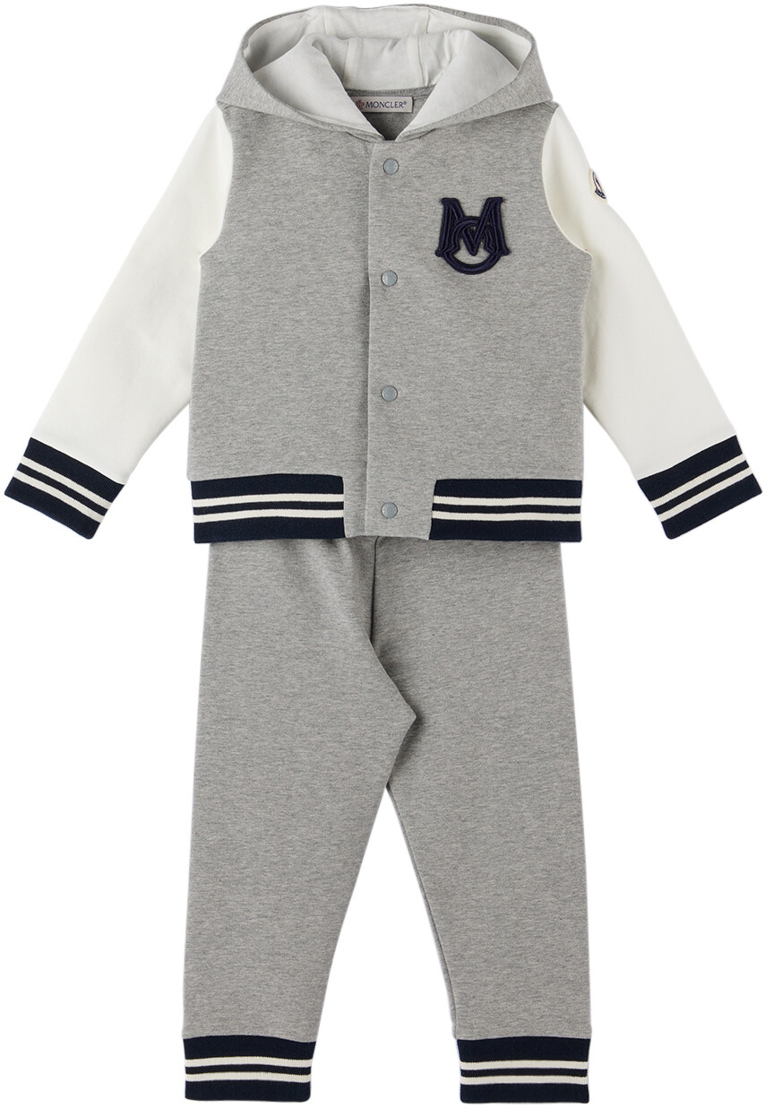 

Комплект с капюшоном и брюками Baby Grey Moncler Enfant