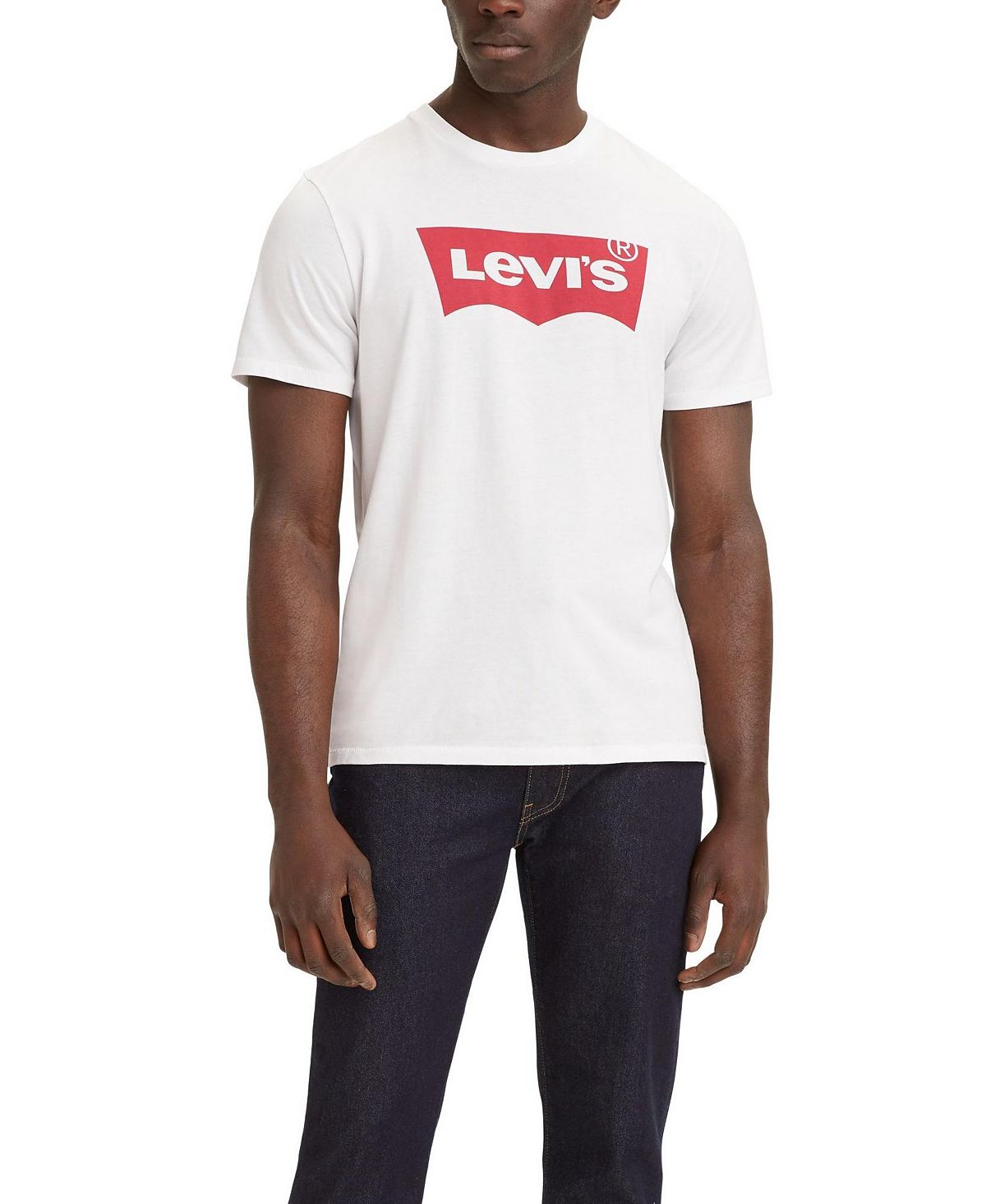 Мужская футболка с коротким рукавом и логотипом batwing Levi's, белый 2022 f1 футболка мужская формула один водитель 33 verstappen печатная мужская и женская мужская футболка с коротким рукавом и логотипом super team