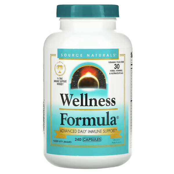 Комплекс витаминов для поддержки иммунитета, Wellness Formula, 240 капсул, Source Naturals source naturals wellness formula 120 капсул