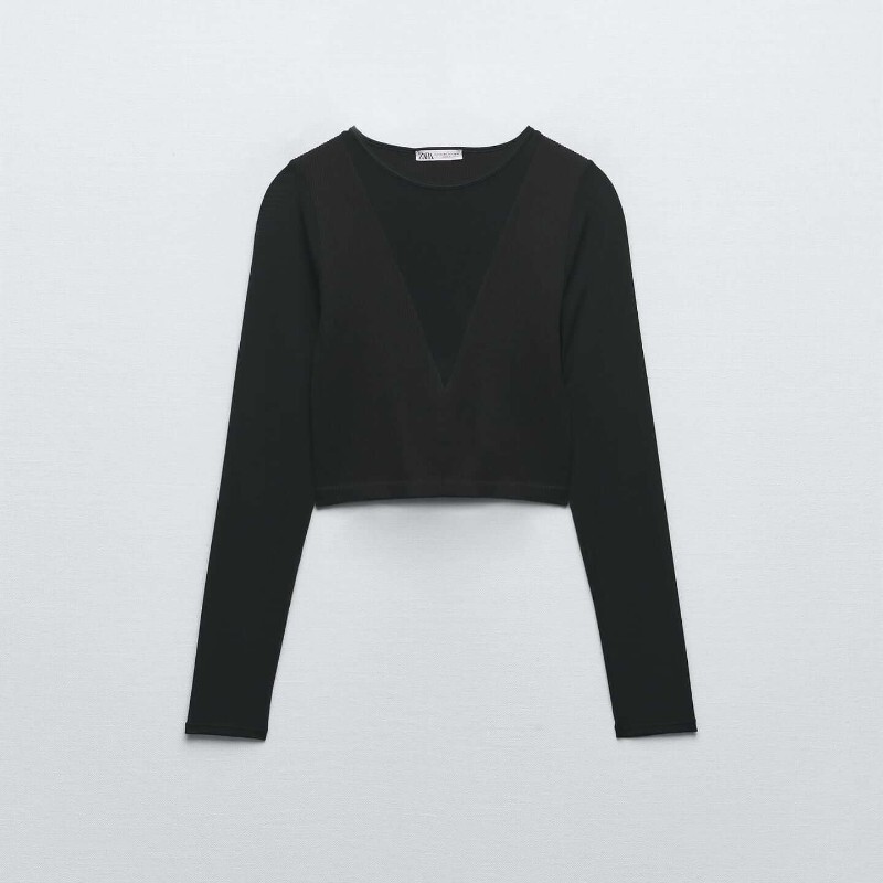 

Бесшовный лонгслив Zara Seamless Matching, черный