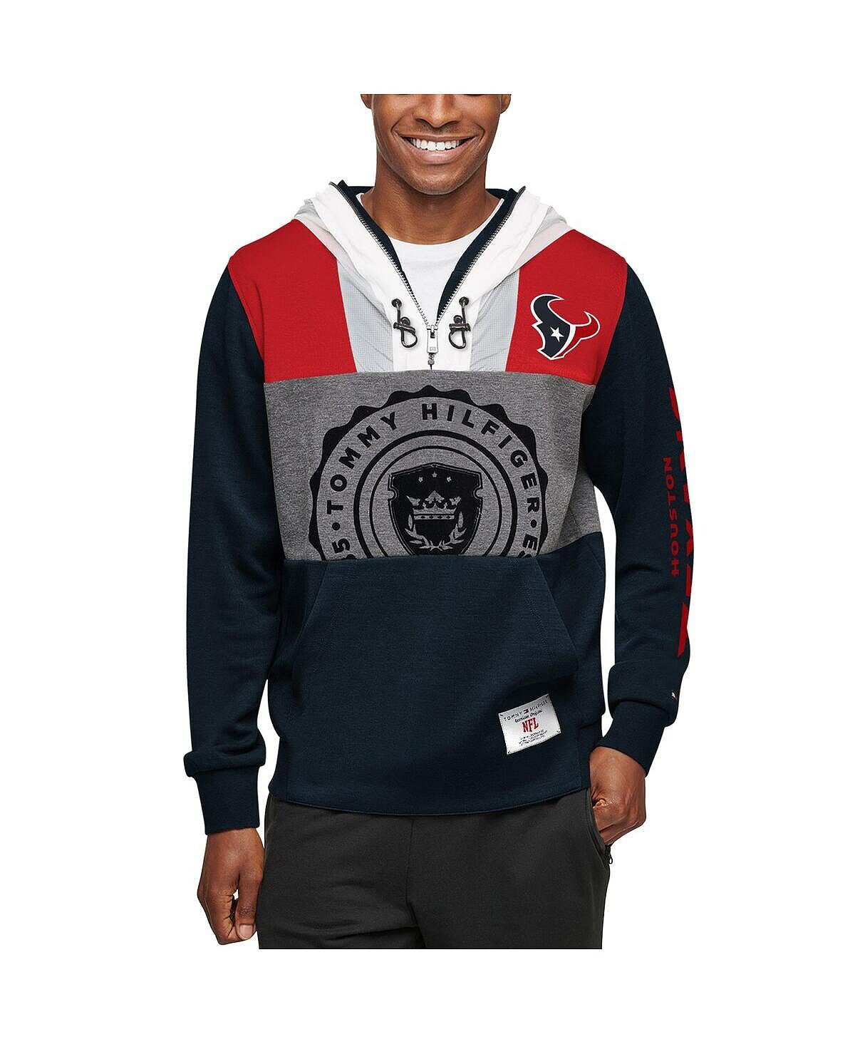 

Мужская темно-синяя и темно-серая толстовка с капюшоном houston texans pinnacle pullover Tommy Hilfiger, мульти