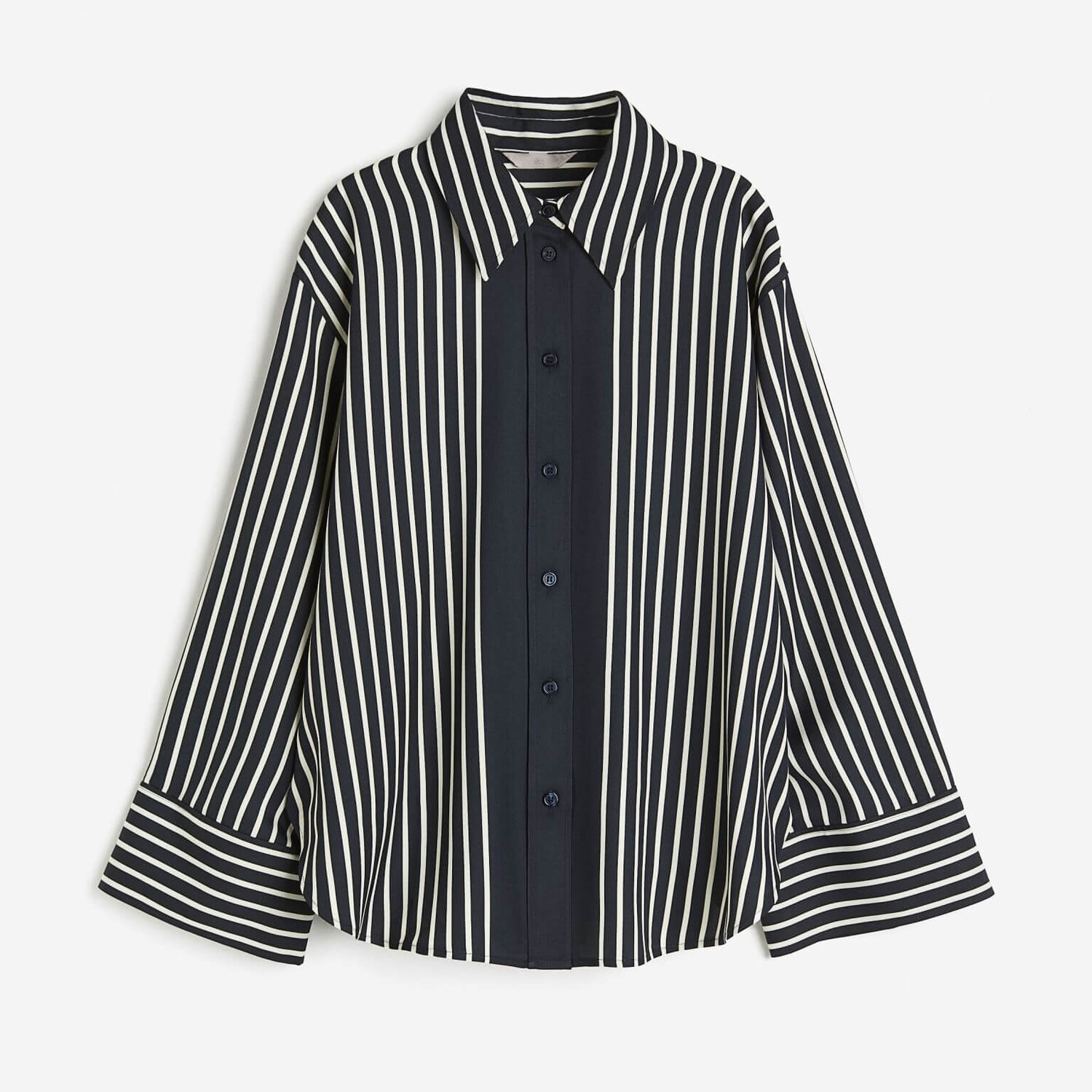 

Рубашка H&M Oversized, темно-синий/белый