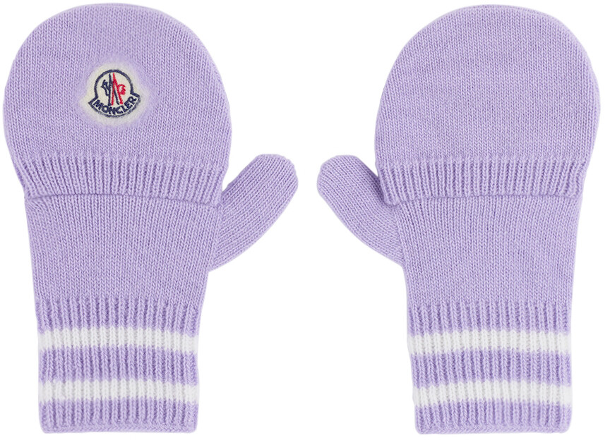 

Детские фиолетовые перчатки с нашивкой-логотипом Moncler Enfant