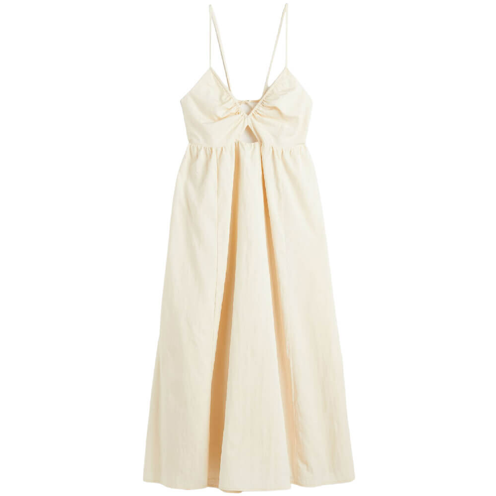 

Платье H&M V-neck Drawstring-detail, кремовый, Бежевый