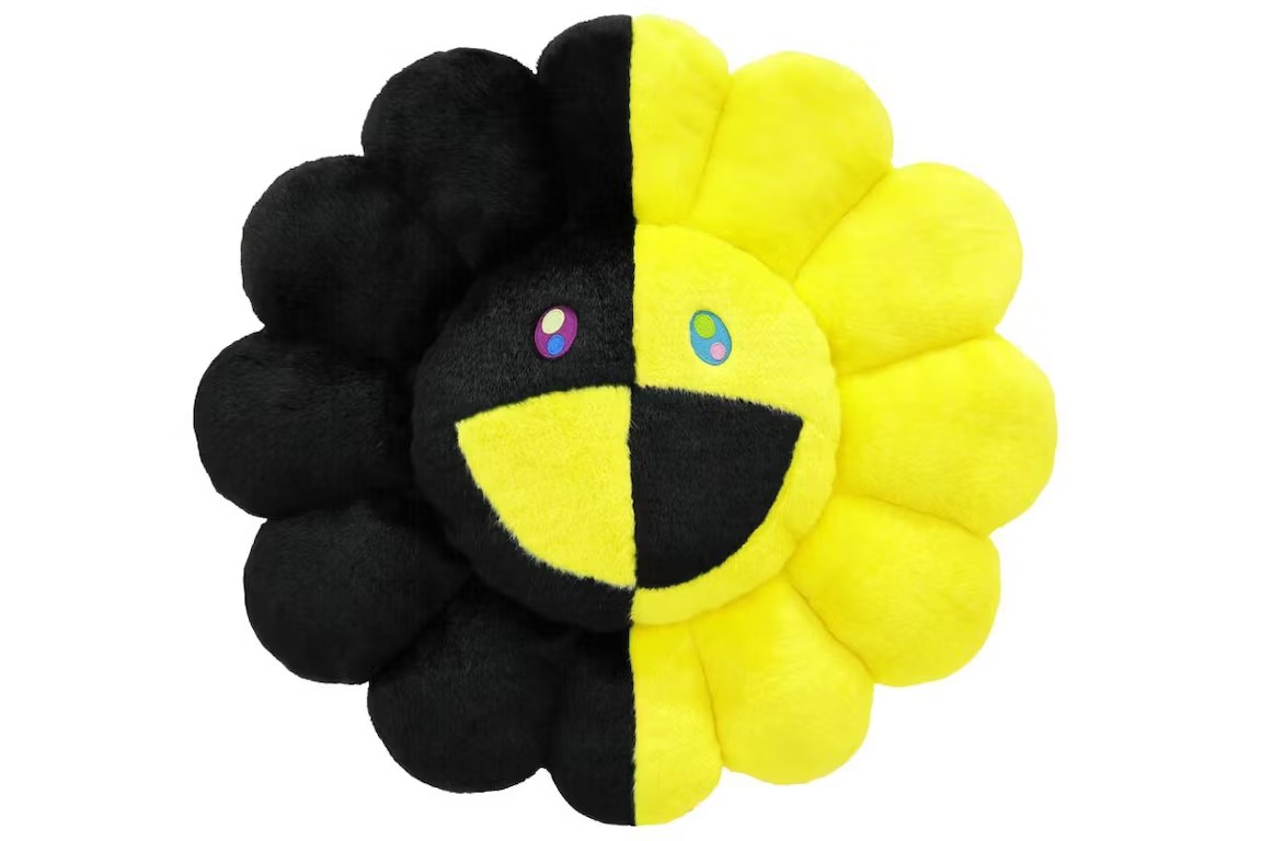 Мягкая плюшевая фигурка Takashi Murakami x HIKARU Collaboration Flower, 60 см, черный/желтый