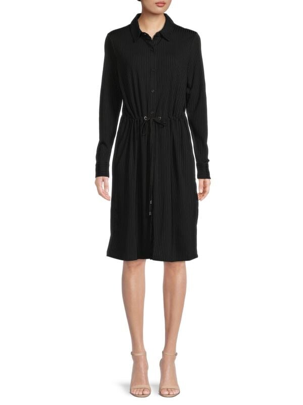 

Платье-рубашка в рубчик Calvin Klein Black